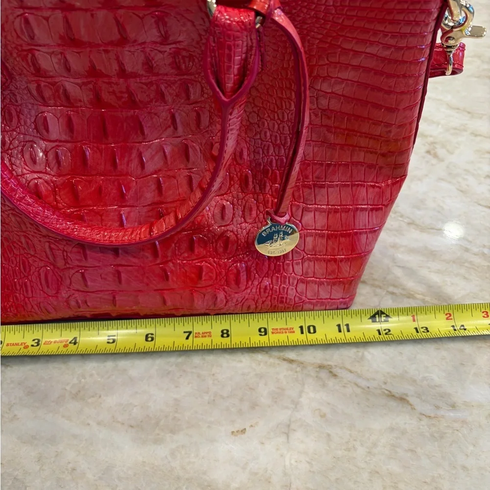 Brahmin Carnation Red Melbourne Duxbury Satchel with Crossbody‎ Strap